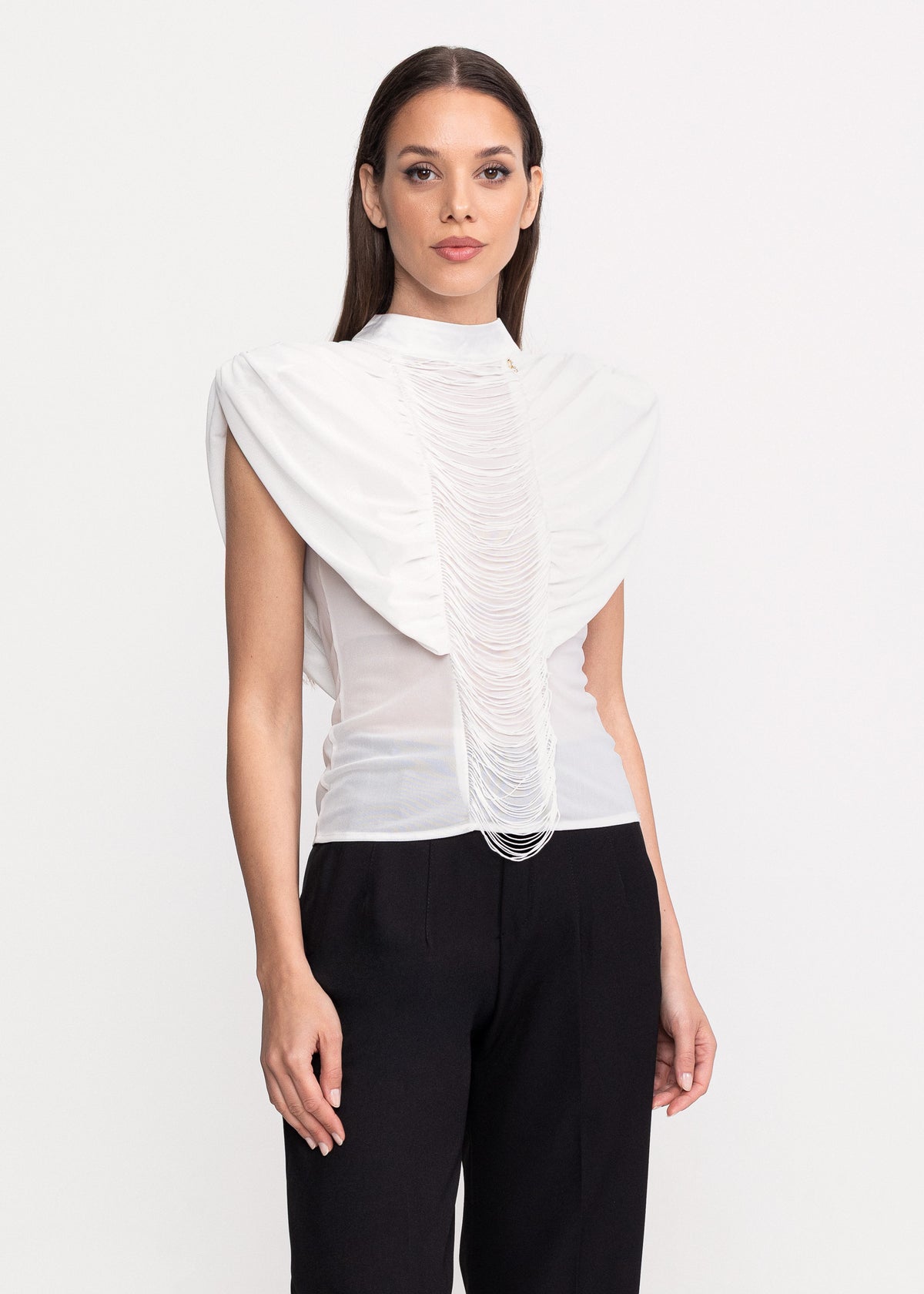 Top elegant cu drapaje