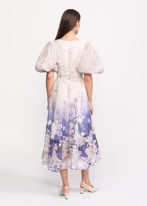 Rochie Midi cu maneci bufante