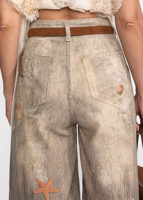 Blugi din denim trei sferturi