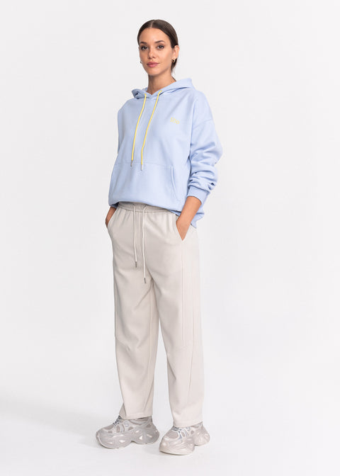 Pantaloni din bumbac cu talie elastica si buzunare laterale 9806
