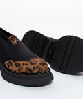 Pantofi Loafers din piele intoarsa leopardata