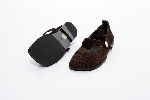 Balerini animal print cu bareta - Annalafaet
