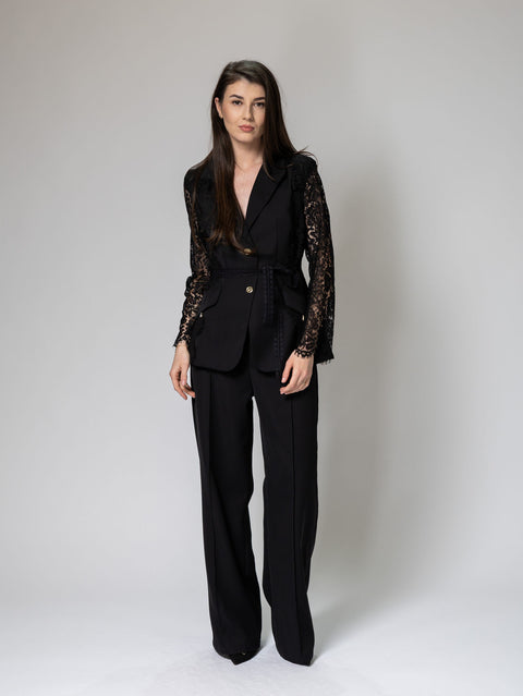 Elegant Embroidered Lace Suit Set