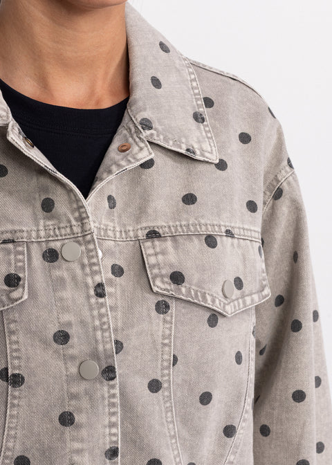 Geaca denim cu imprimeu buline 68777