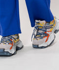 Adidași din piele întoarsă cu imprimeu portocaliu