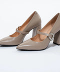 Pantofi din piele naturala,cu accesoriu din cristale