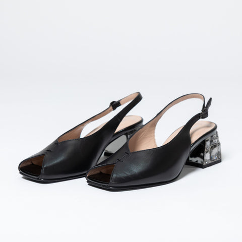 Jewel Heel Sandals with Strap
