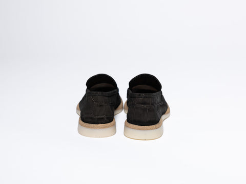 Croc-Textured Leather Loafers