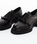 Pantofi loafers negri cu platformă discretă - Annalafaet