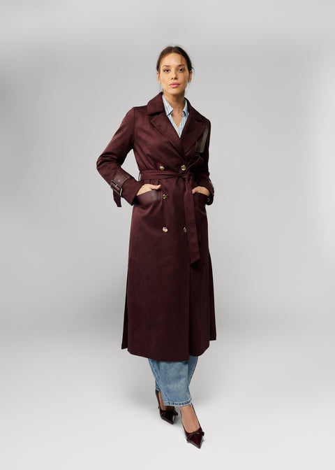 Trench din piele intoarsa Anna