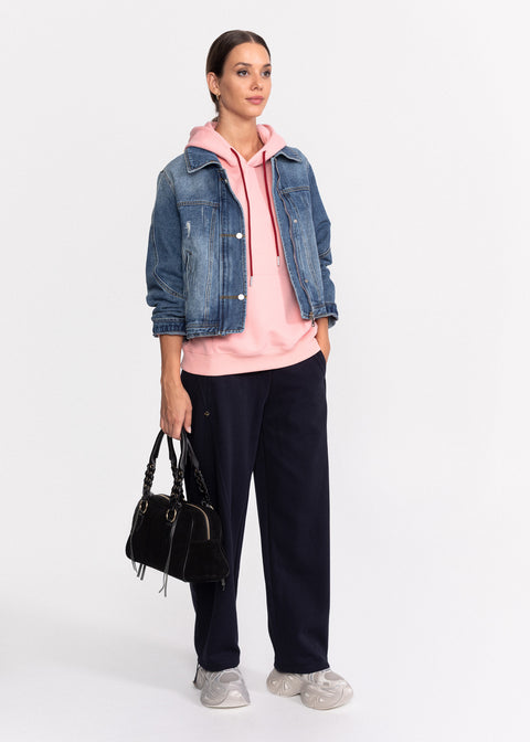 Geaca denim cu fermoar si capse  68776