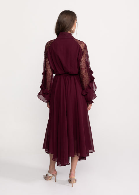 Rochie fluida cu volane