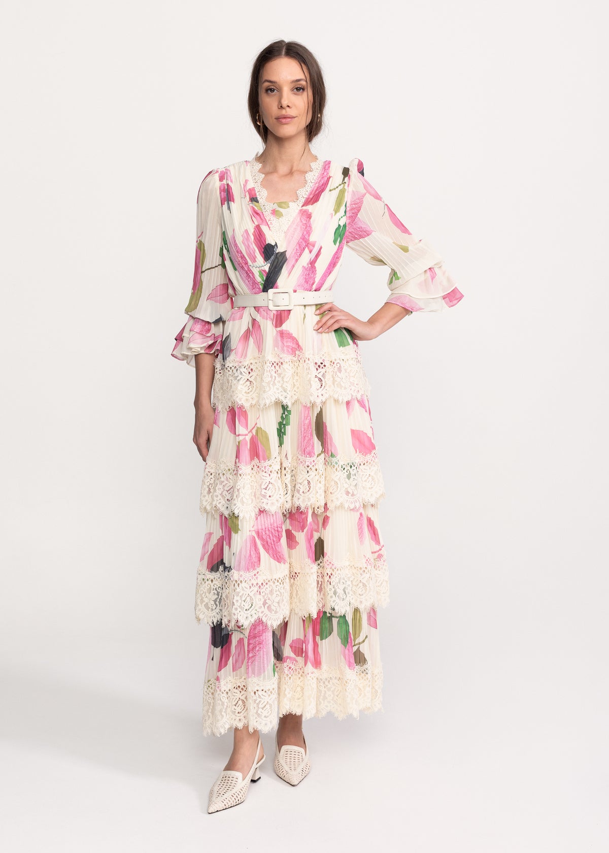 Long Floral Print Dress