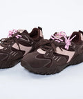 Adidași din Piele Naturală Întoarsă Maron cu Pink - Eleganță și Confort