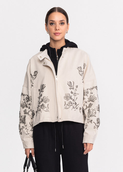 Geaca eleganta cu broderie din margele