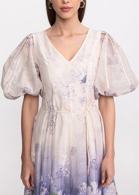 Rochie Midi cu maneci bufante