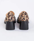 Pantofi din piele in combinatie cu piele intoarsa leopardata