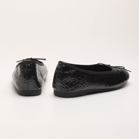 Balerini eleganti din piele lacuita cu fundita delicata