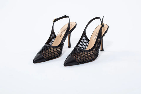 Pantofi eleganți cu plasă și vârf ascuțit – toc subțire 9 cm AnnaLaFaet