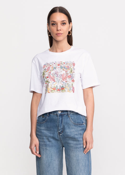 Tricou cu motive florale