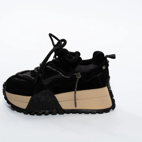 Sneaker din Piele Naturală cu Talpă Masivă