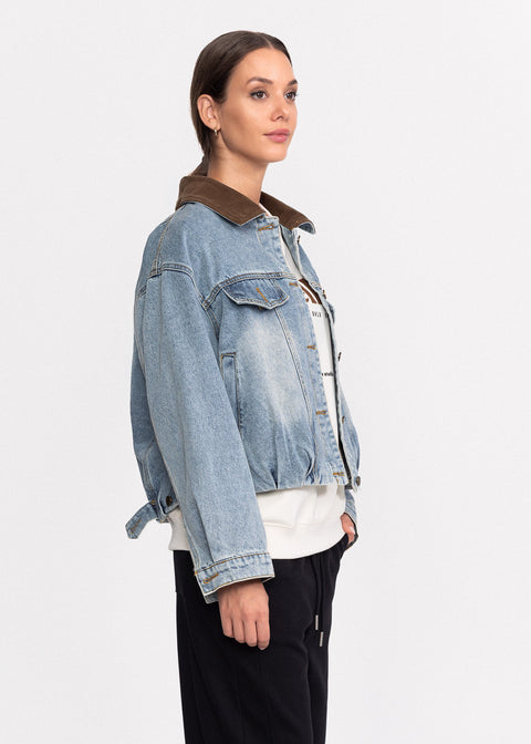 Geaca denim cu buzunare decorative 68117