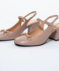Pantofi decupati la spate,roz poudre