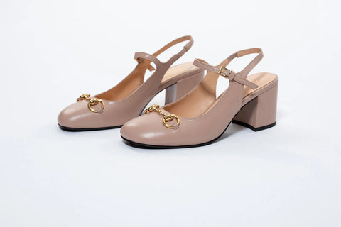 Pantofi decupati la spate,roz poudre