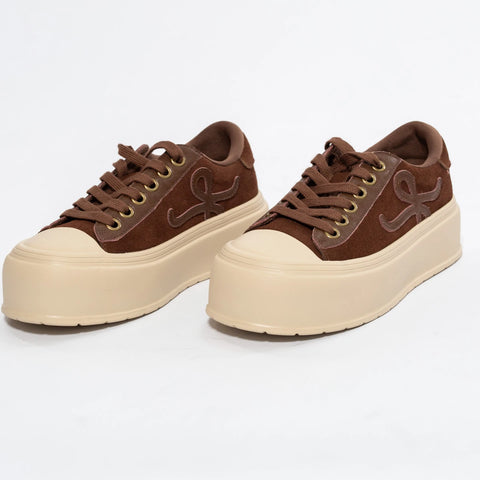 Pantofi sport cu platformă – piele naturală întoarsă