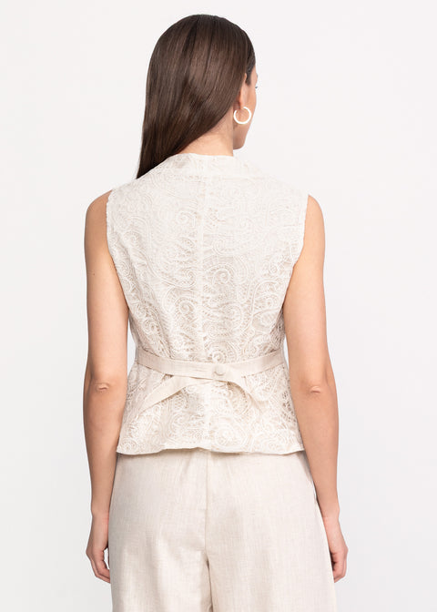 Linen Embroidered Suit