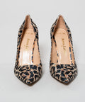 Pantofi din piele leopard cu cristale negre și argintii