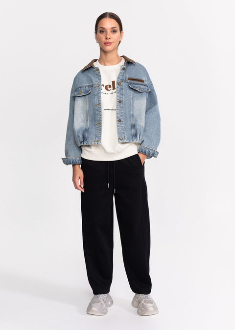 Geaca denim cu buzunare decorative 68117