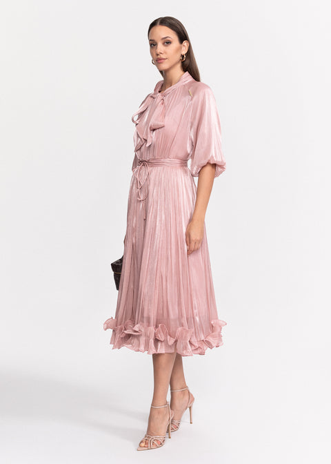 Rochie Midi din material vaporos cu croiala fluida