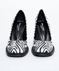 Pantofi din piele naturala,imitatie zebra