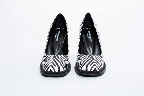 Pantofi din piele naturala,imitatie zebra