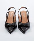 Pantofi eleganți negri cu fundiță și vârf ascuțit – toc 6 cm AnnaLaFaet