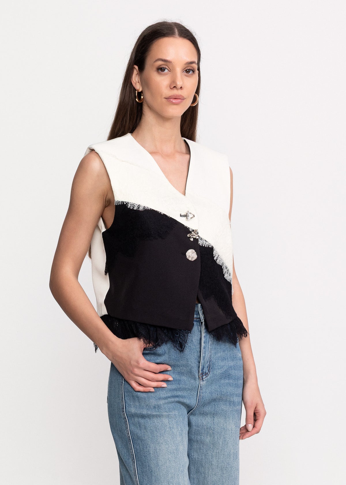 Vest with Lace Details