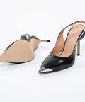 Pantofi verde lac cu vârf metalic auriu și toc subțire de 10 cm – eleganță distinctă AnnaLaFaet