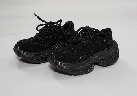Adidași cu cristale negre
