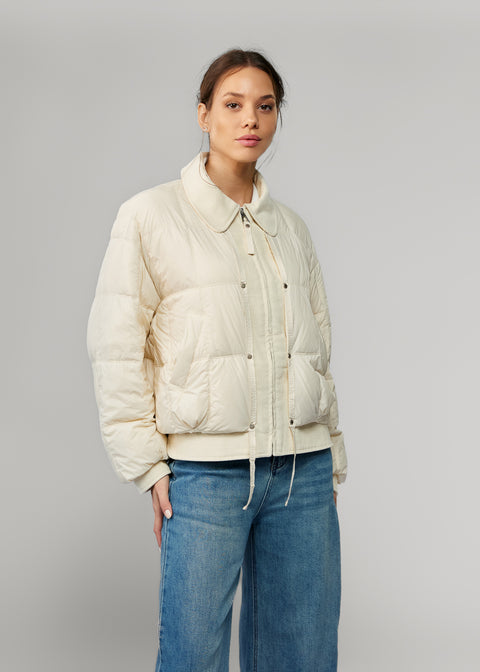 Puffer-Lined Textile Jacket