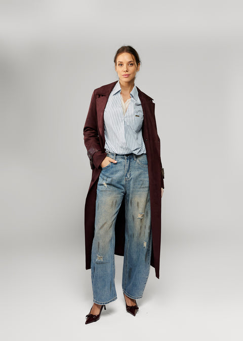 Suede Trench Coat