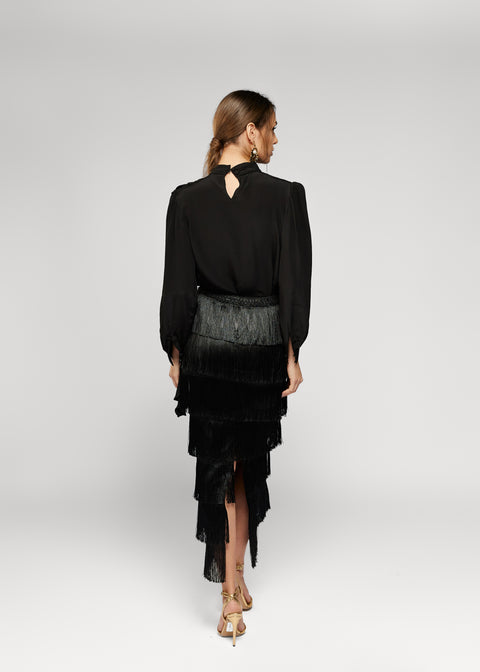 Midi Fringe Skirt