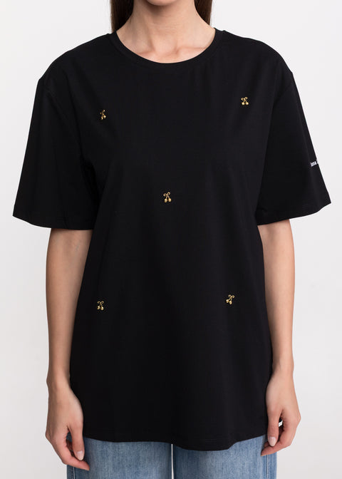Tricou cu aplicatii in forma de cirese