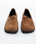 Loafers camel cu detaliu metalic - Annalafaet