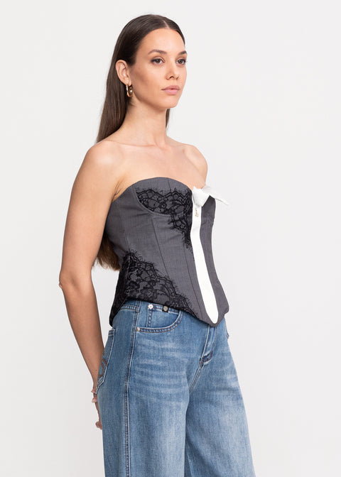 Corset cu cravata decorativa