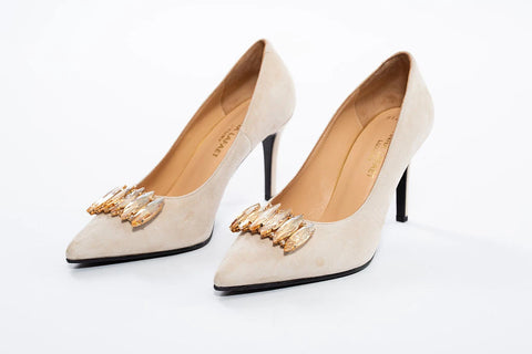 Pantofi eleganti din piele întoarsă