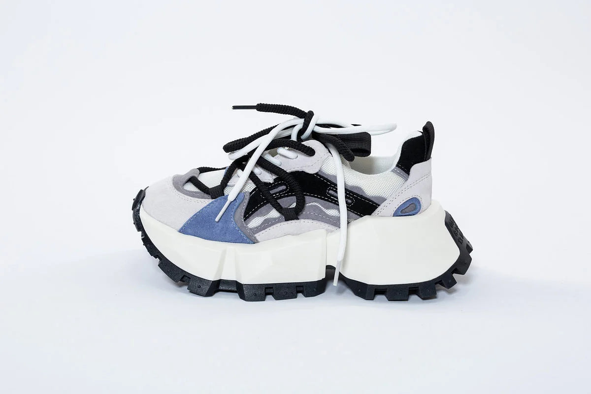 Adidași din Piele Naturală Multicolor Gri cu Bluși Pânză - Stil Modern și Comoditate