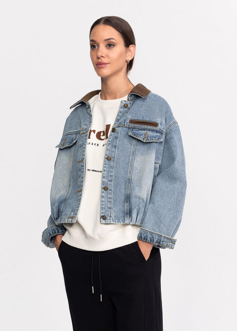 Geaca denim cu buzunare decorative 68117