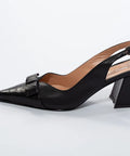 Pantofi eleganți negri cu fundiță și vârf ascuțit – toc 6 cm AnnaLaFaet