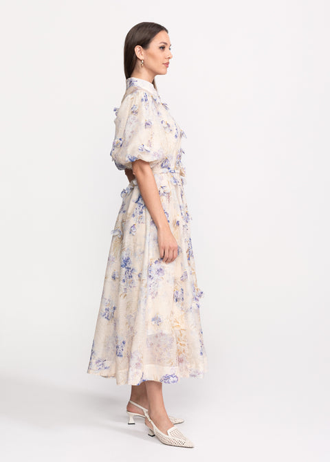 Rochie Midi cu maneci bufante